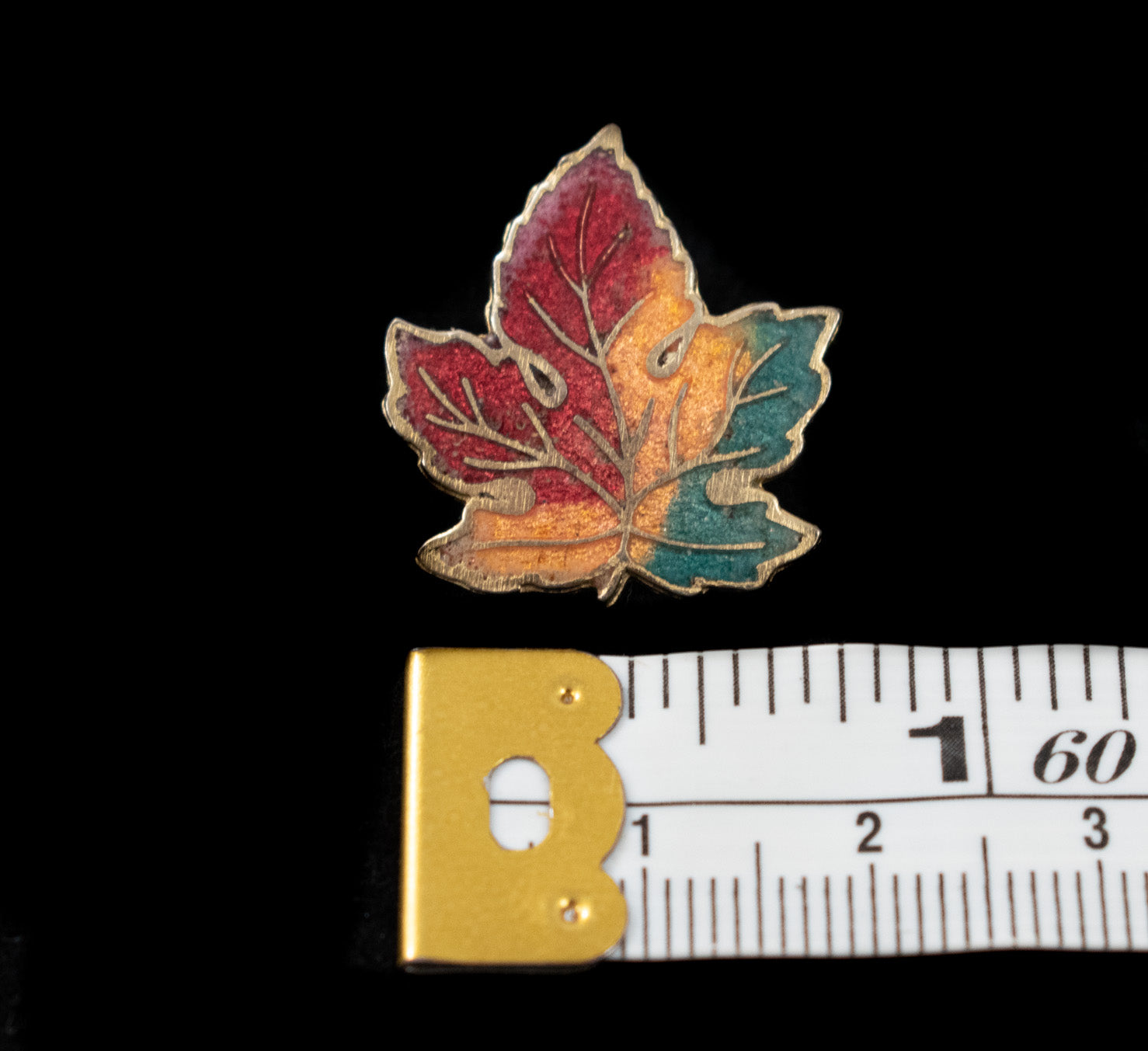 Colorful Leaf Pin Used Red Yellow Green Gold Collectible PIN