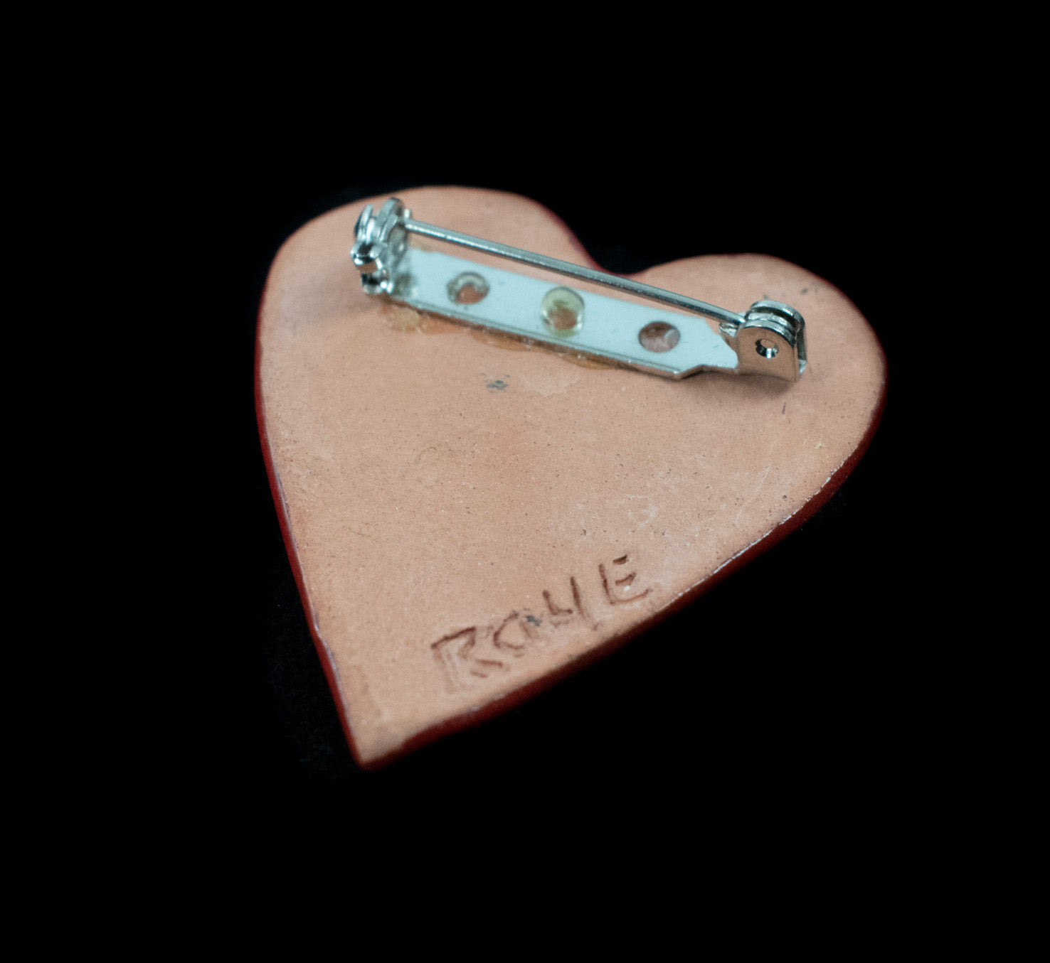 Brooch Pin Collectible Vintage Pin Used Red Heart Hand Made