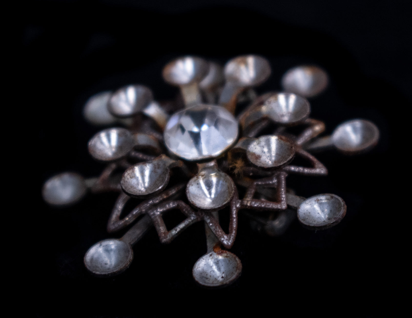 Vintage Brooch Pin Used Silver Missing Gems