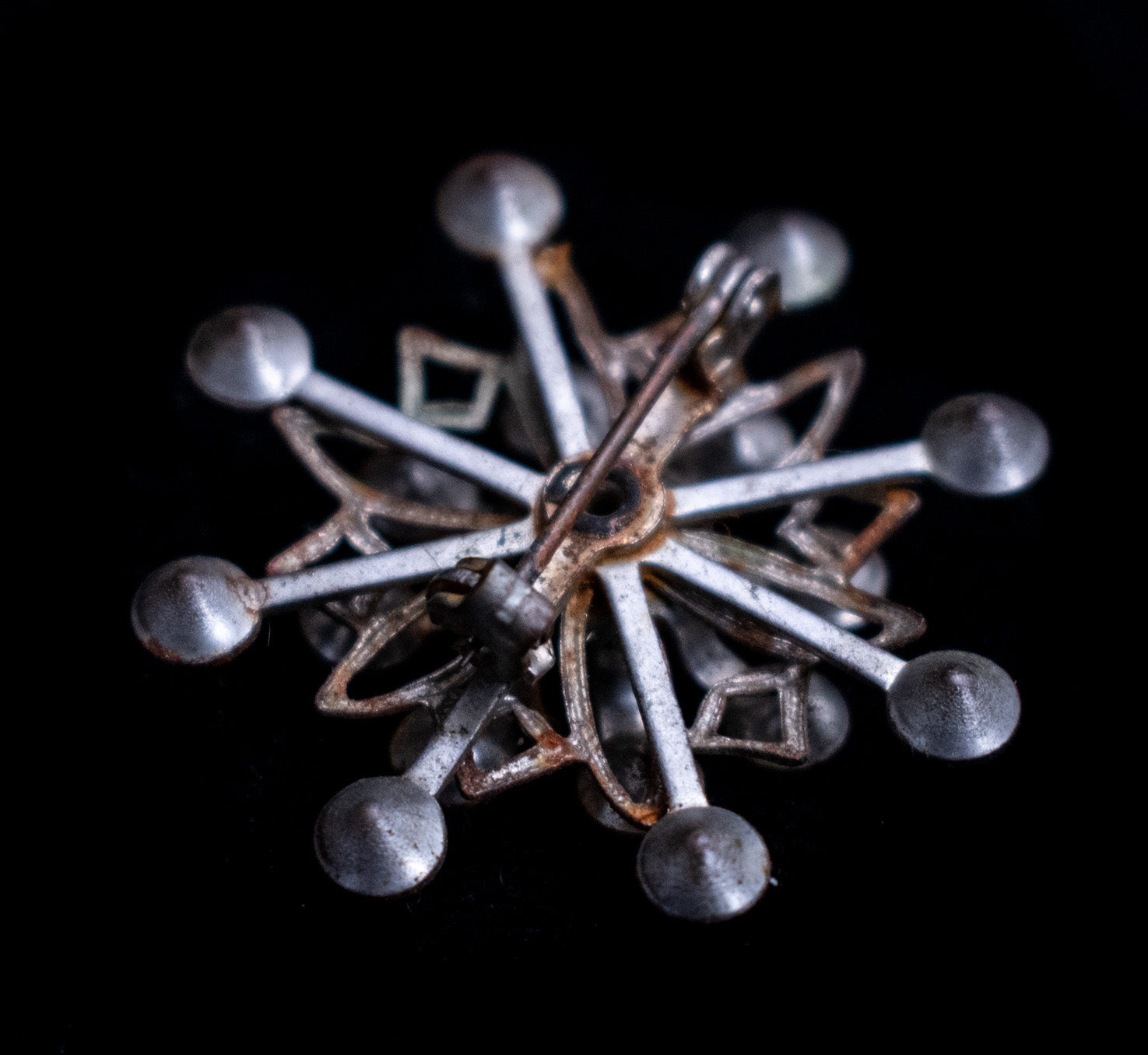Vintage Brooch Pin Used Silver Missing Gems