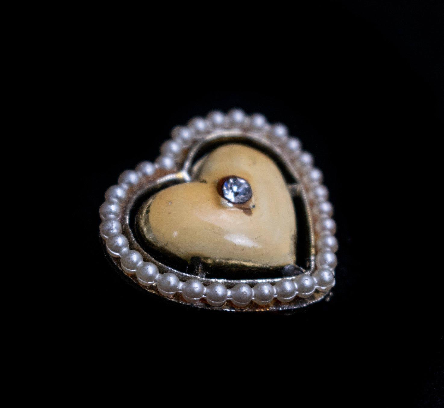 Vintage Heart Shaped Brooch Pin Used