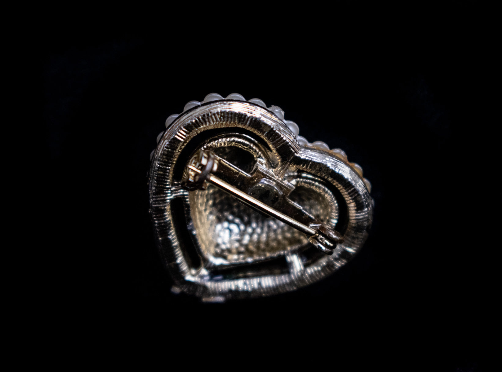 Vintage Heart Shaped Brooch Pin Used