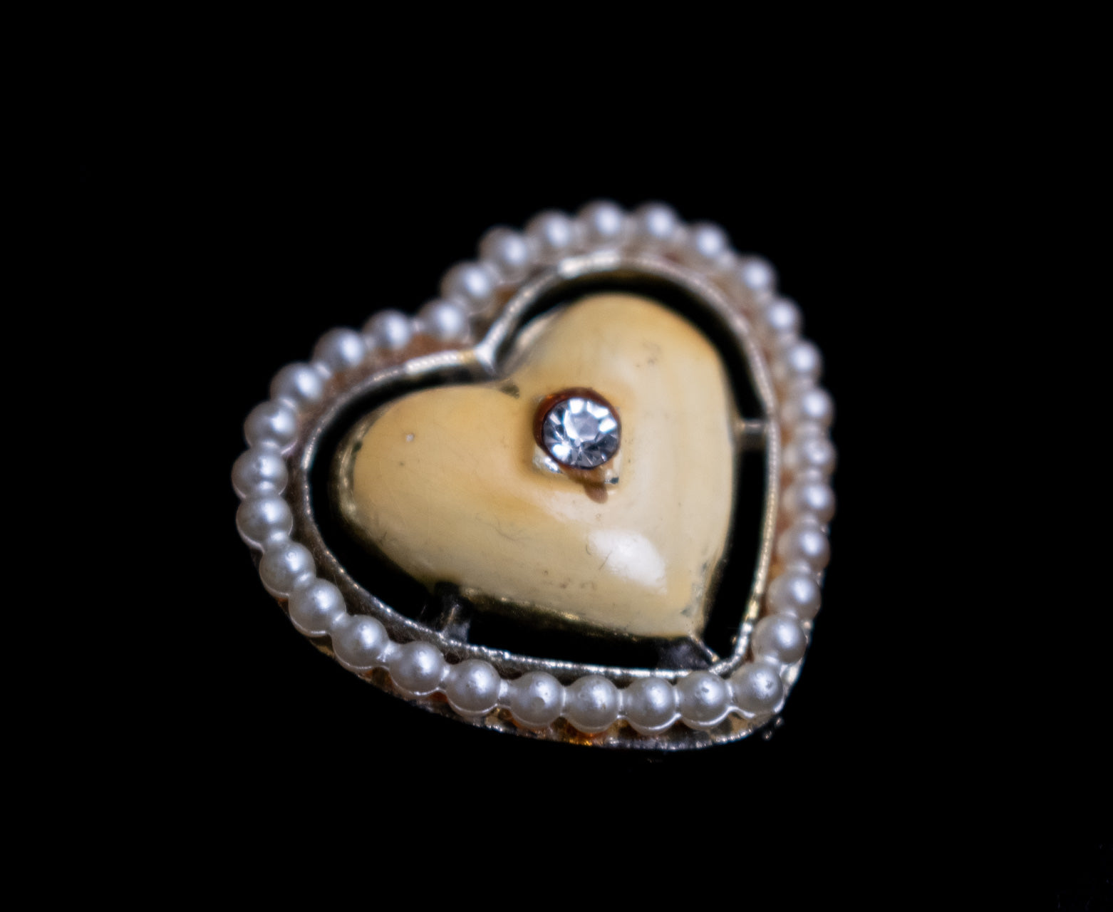 Vintage Heart Shaped Brooch Pin Used