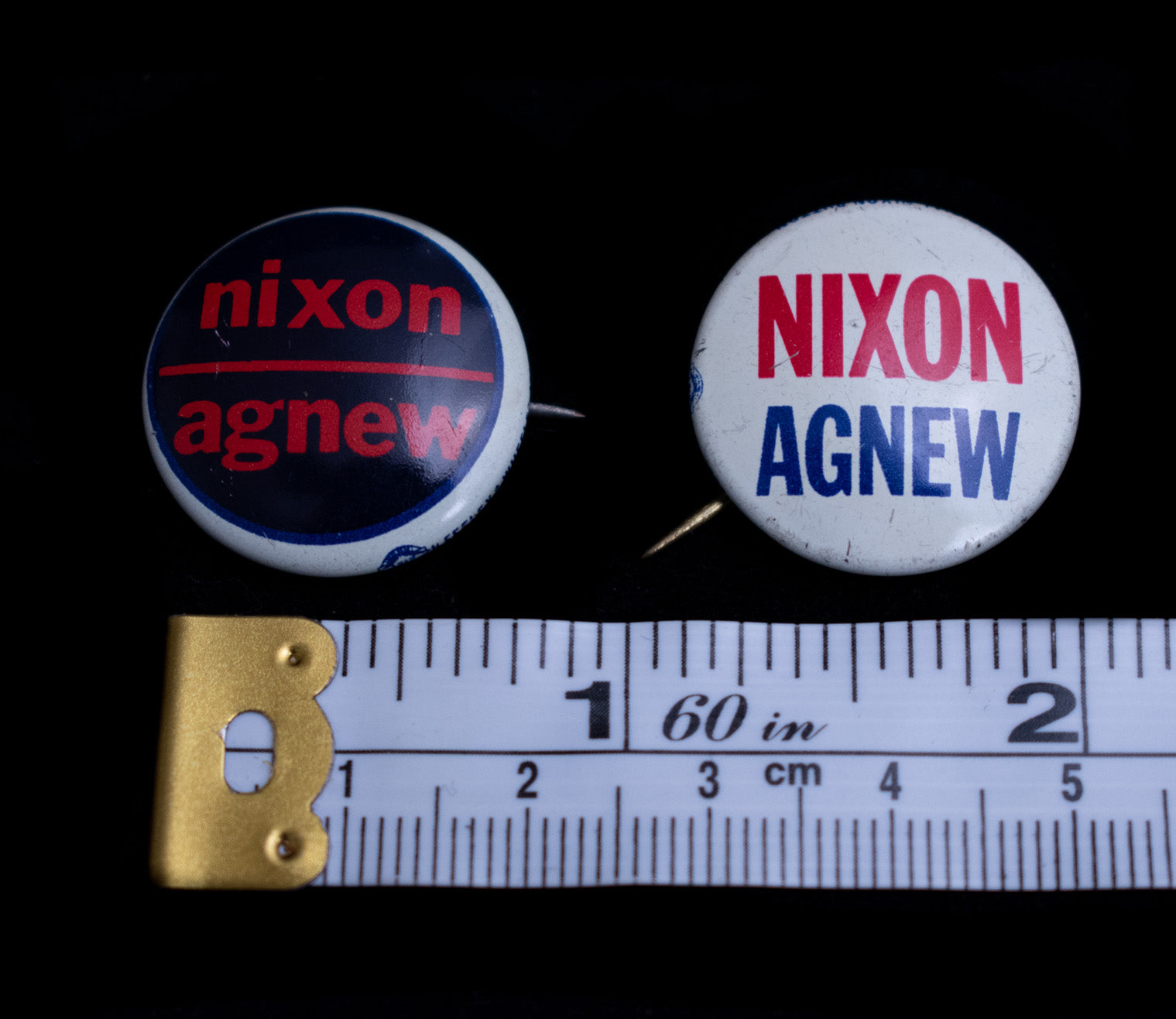 Nixon Agnew Button Pins Two Vintage Used Collectible Pins From 1972
