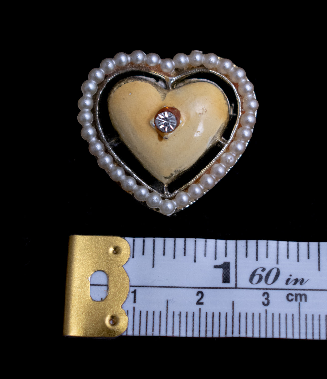 Vintage Heart Shaped Brooch Pin Used