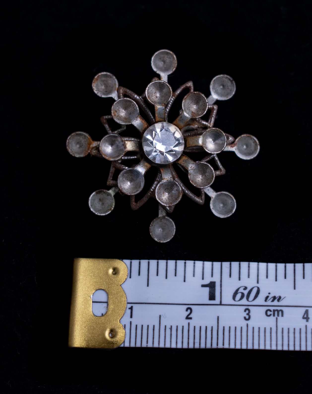 Vintage Brooch Pin Used Silver Missing Gems