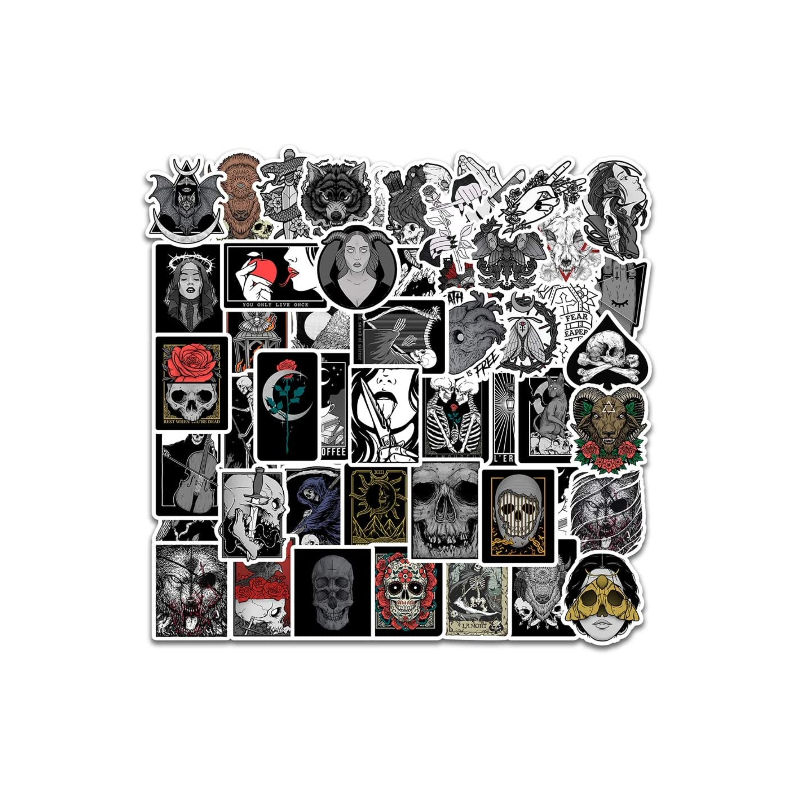 Sticker Lot Gothic Dark Vinyl Sticker Collection 50pc