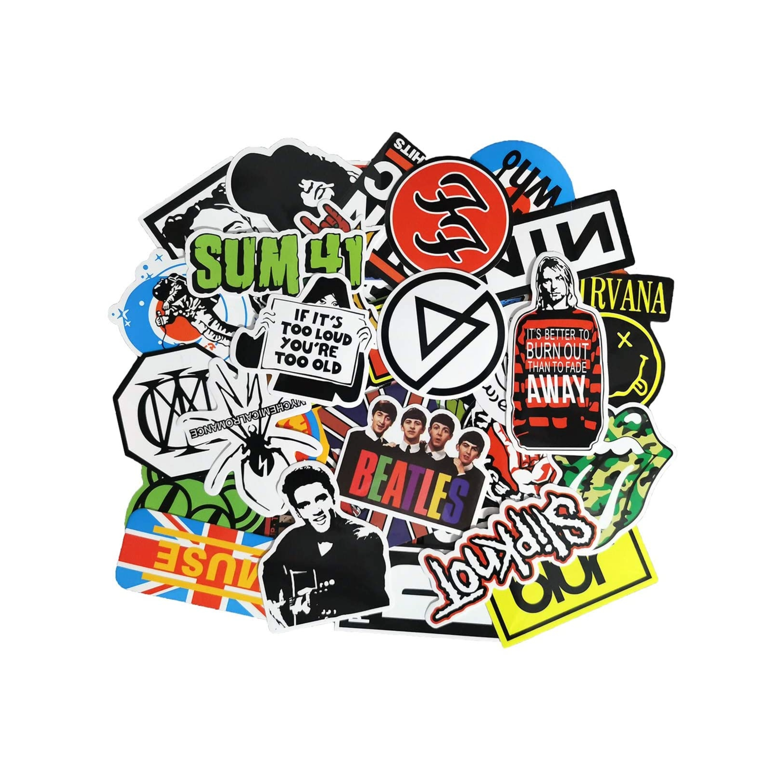 Sticker Lot Guitar Band Vintage Music Vinyl Stickers Lot