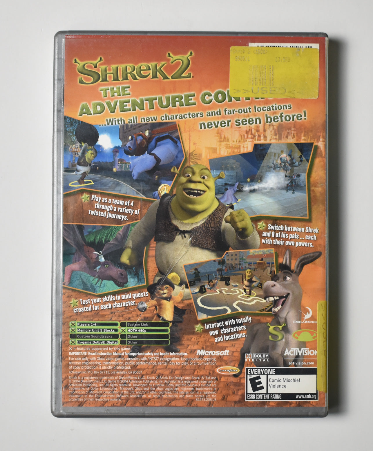 Shrek 2 Xbox Original Game Microsoft Used 2004 Platinum Family Hits