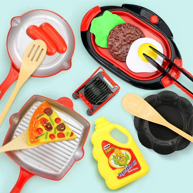 Children Miniature Kitchen Toys Set Pretend Play Simulation Food Cookware Pot Pa