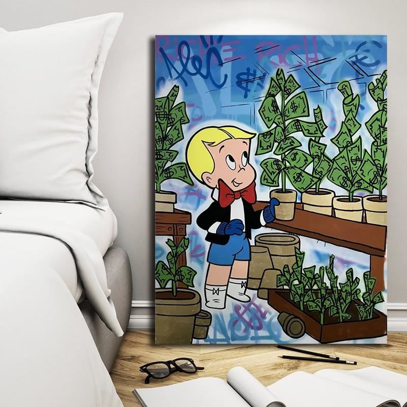 Canvas Poster Graffiti Modern Alec Monopoly Home Decor Print Richie Rich Print 12x16