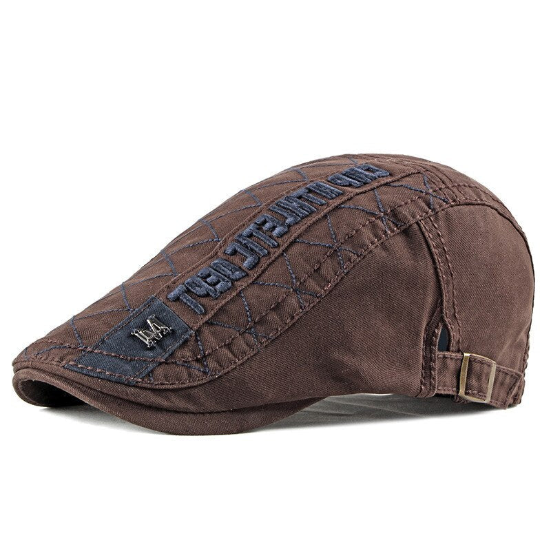 Casual Men's Hats Retro Berets Hat For Women Cotton Visors Embroidery Herringbone Flat Caps Artist Peaked Newsboy Cap