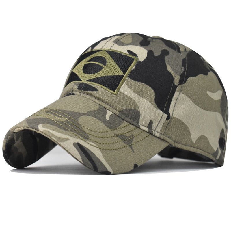 Camouflage Baseball Cap Men Snapback Embroidered Brazil Flag Military Army Tactical Hunting Caps Male Dad Black Sun Hats Women