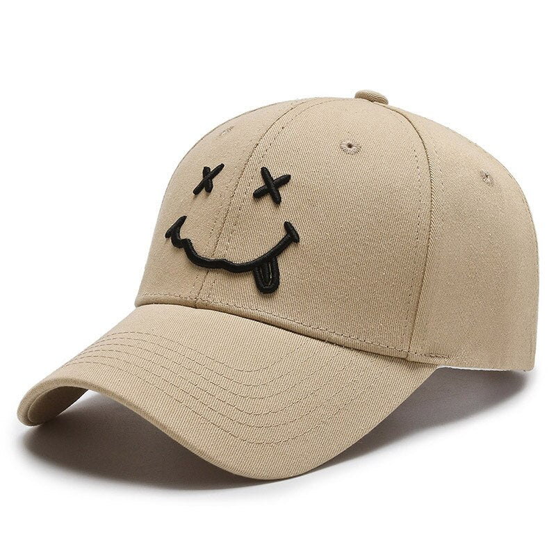Cartoon Smile Face Baseball Caps For Men Women Fashion Kpop Snapback Hip Hop Caps 100%Cotton Streetwear Sports Funny Dad Hat