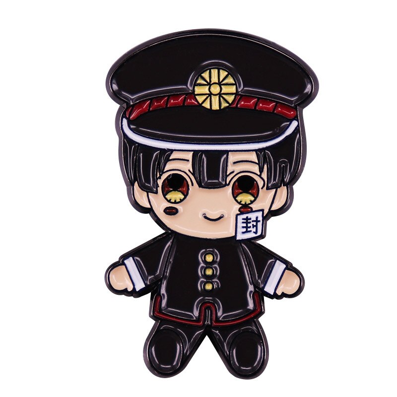 Cartoon anime boy Hanako-kun brooch Japanese fantasy manga badge