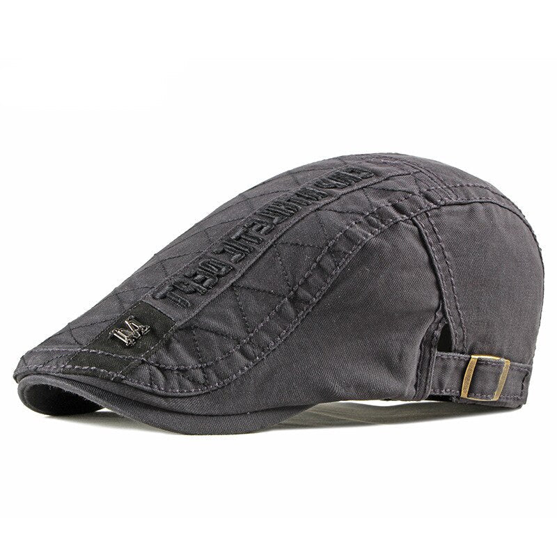 Casual Men's Hats Retro Berets Hat For Women Cotton Visors Embroidery Herringbone Flat Caps Artist Peaked Newsboy Cap