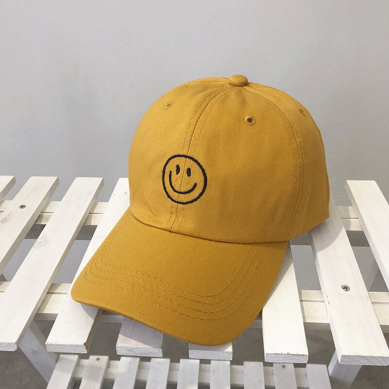 Cartoon Smile Face Baseball Caps For Men Women Fashion Kpop Snapback Hip Hop Caps 100%Cotton Streetwear Sports Funny Dad Hat