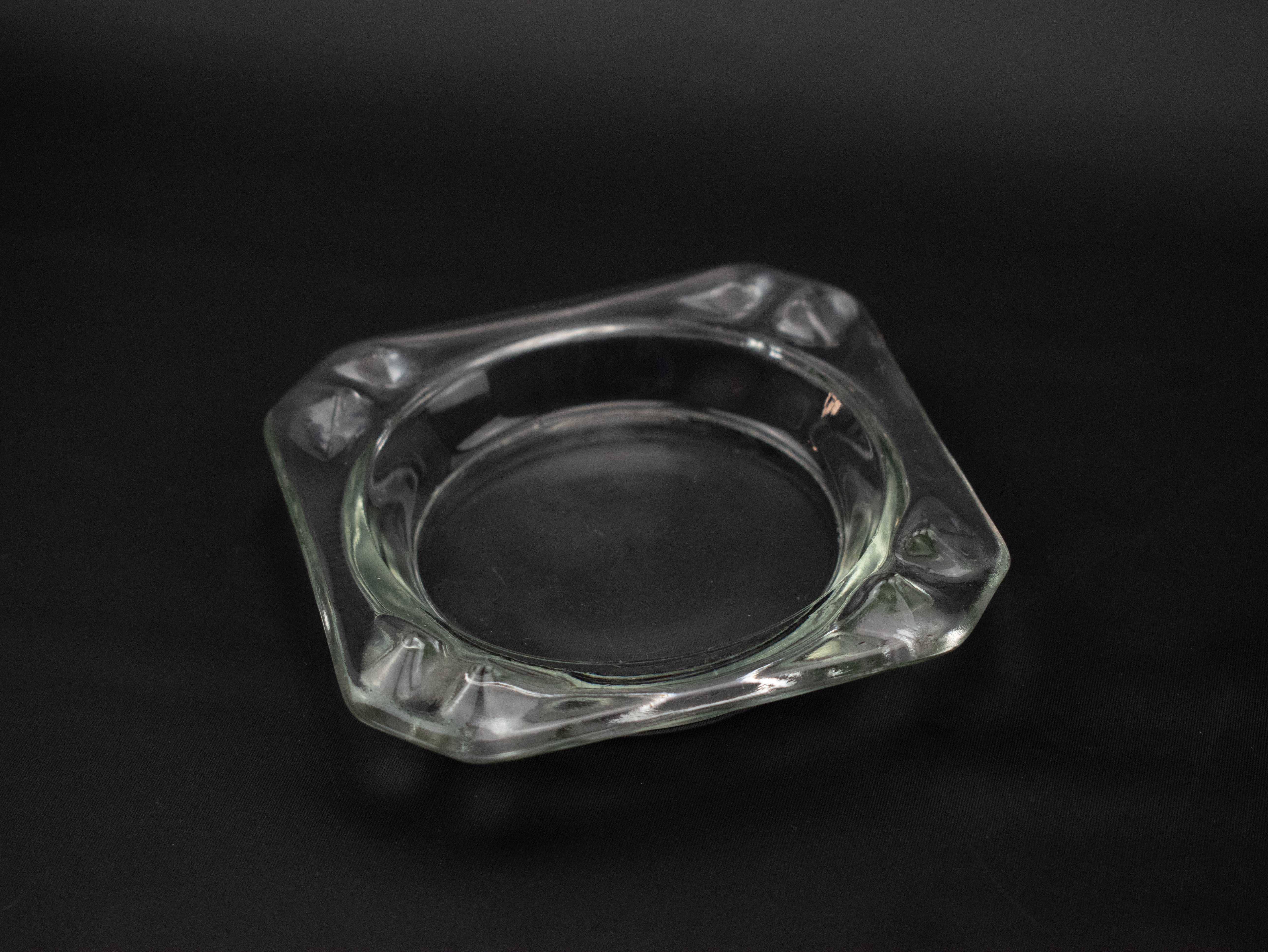 Ashtray Small Used 3 1/2inch Vintage Glass Tiny Ashtray Bar Table IN THE SINK