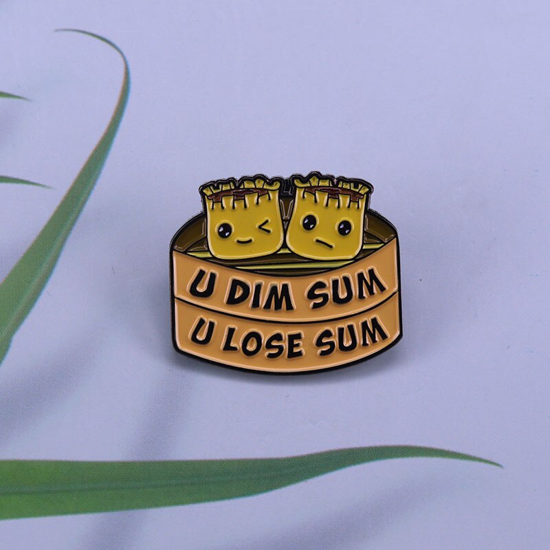 Chinese dim sum brooch cute cartoon siu mai badge