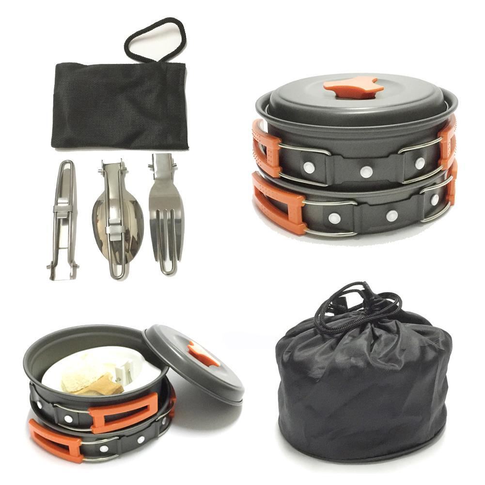 Outdoor Camping Hiking Picnic BBQ Cookware Sets Backpacking Cooking Picnic 12pcs
