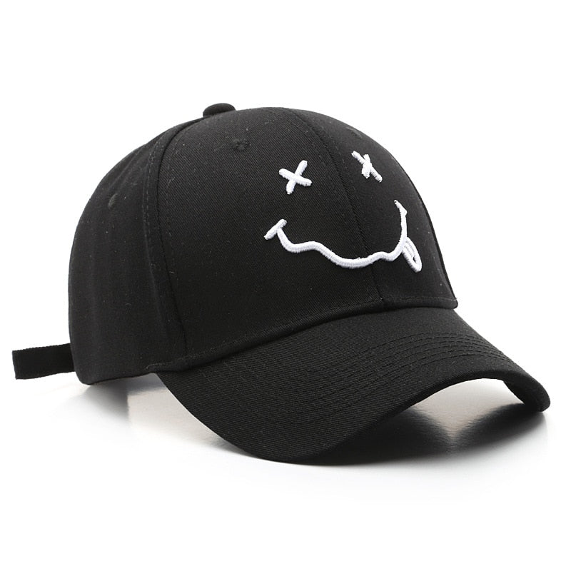 Cartoon Smile Face Baseball Caps For Men Women Fashion Kpop Snapback Hip Hop Caps 100%Cotton Streetwear Sports Funny Dad Hat
