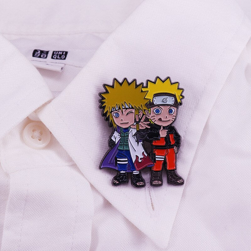 Cartoon boy whirlpool and wave wind water gate brooch Japanese anime inspiration badge
