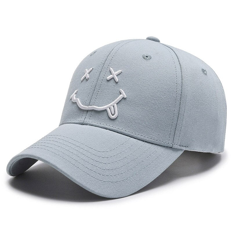 Cartoon Smile Face Baseball Caps For Men Women Fashion Kpop Snapback Hip Hop Caps 100%Cotton Streetwear Sports Funny Dad Hat