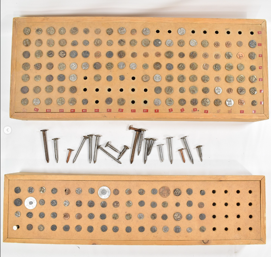 Vintage Antique Railroad Nails Numbered Dated 1925-1942 With Display Case 240pc
