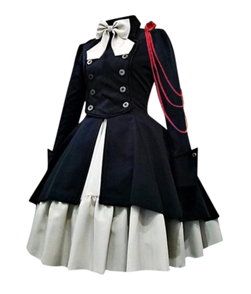 Vintage Princess Court Patchwork Gothic Dress Fashion Women Collar Gothic Dress Black