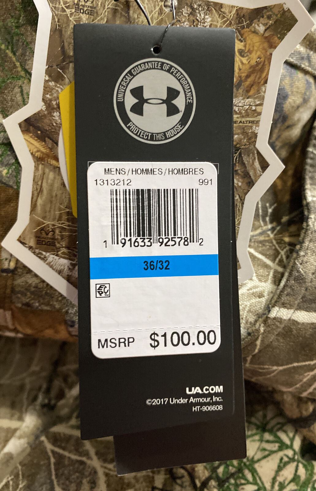 Under Armour UA Storm Field Ops Hunting Pants 36x32 RealTree Edge 1313212-991