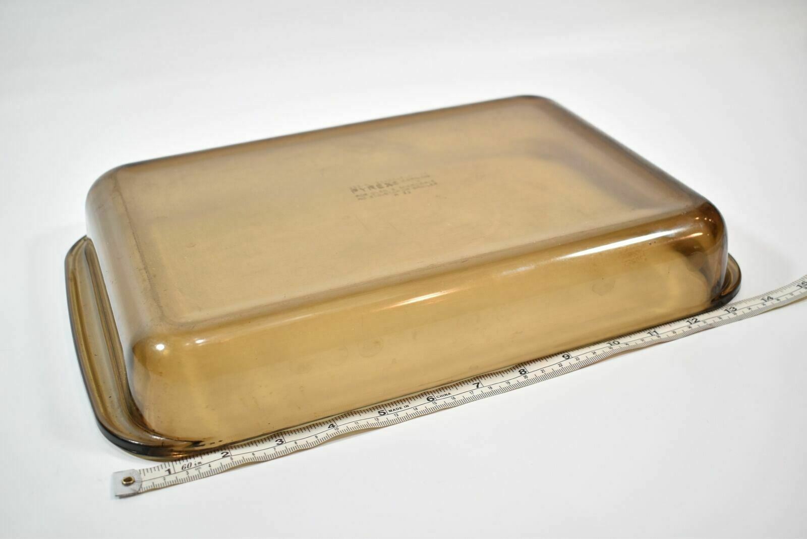Pyrex Glass Dish ware Vintage Corning UK H32 Cooking Dish Used 33 X 23 5cm Brown