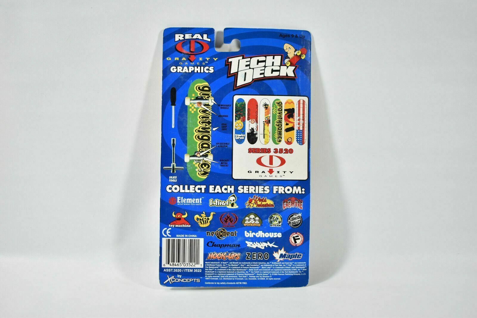 Tech Deck Skateboard Finger Board Gravity Games Concepts 1999