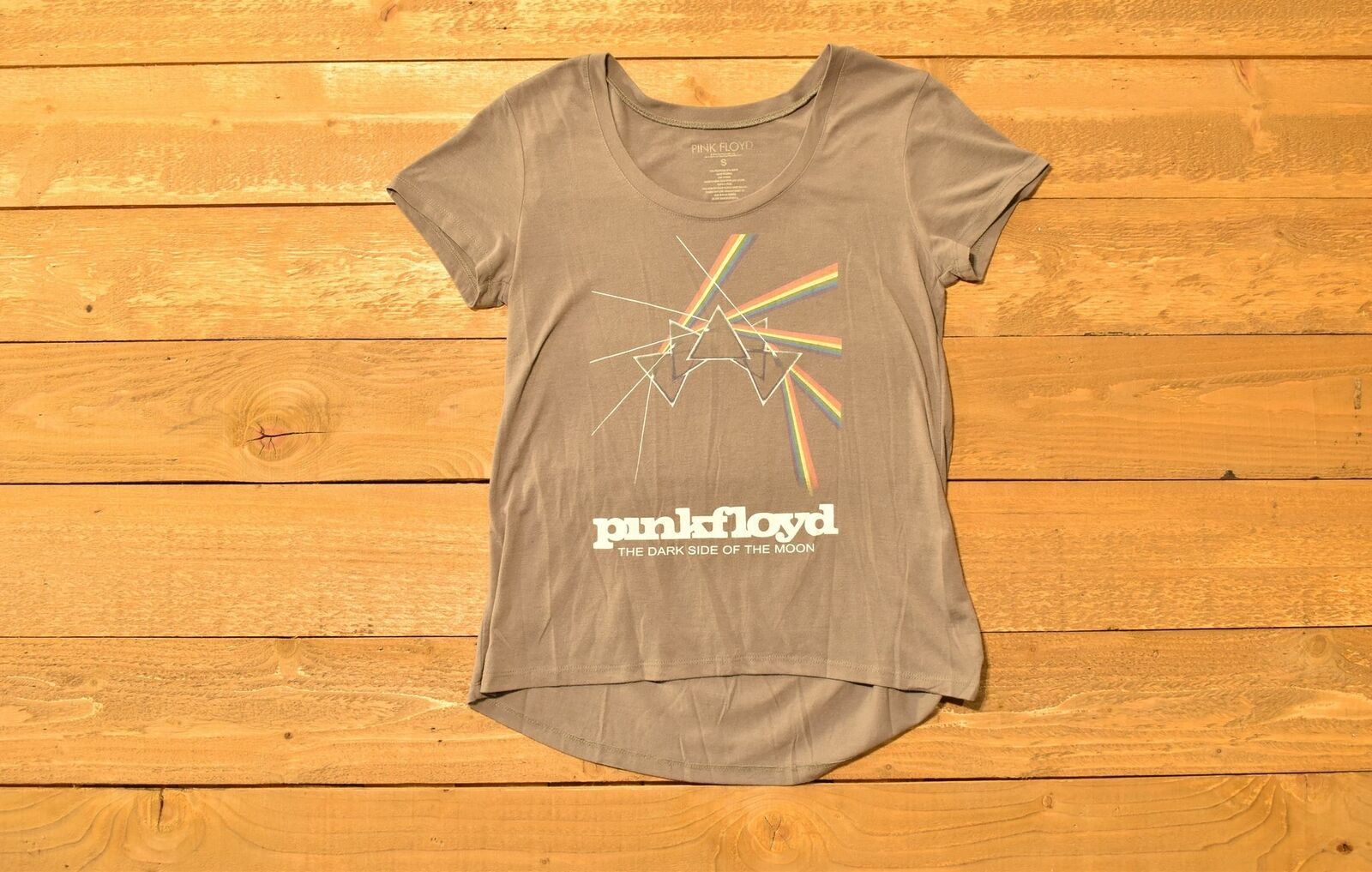 Pink Floyd Female T-shirt Small Top Grey classic rock band tee Used Authentic Tr