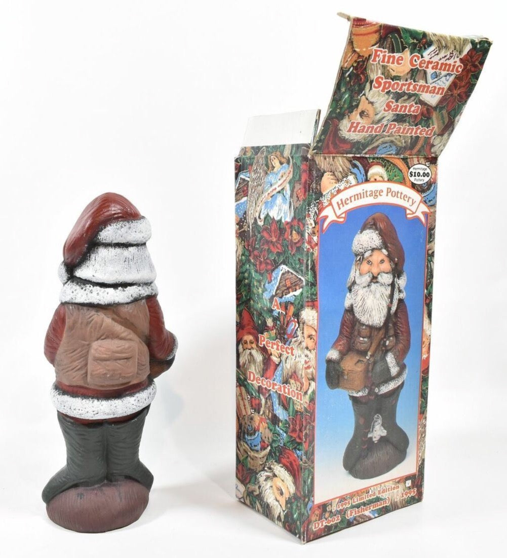 Santa Hand Painted Hermitage Pottery 1995 Limited Edition Fine Ceramic Sportsman