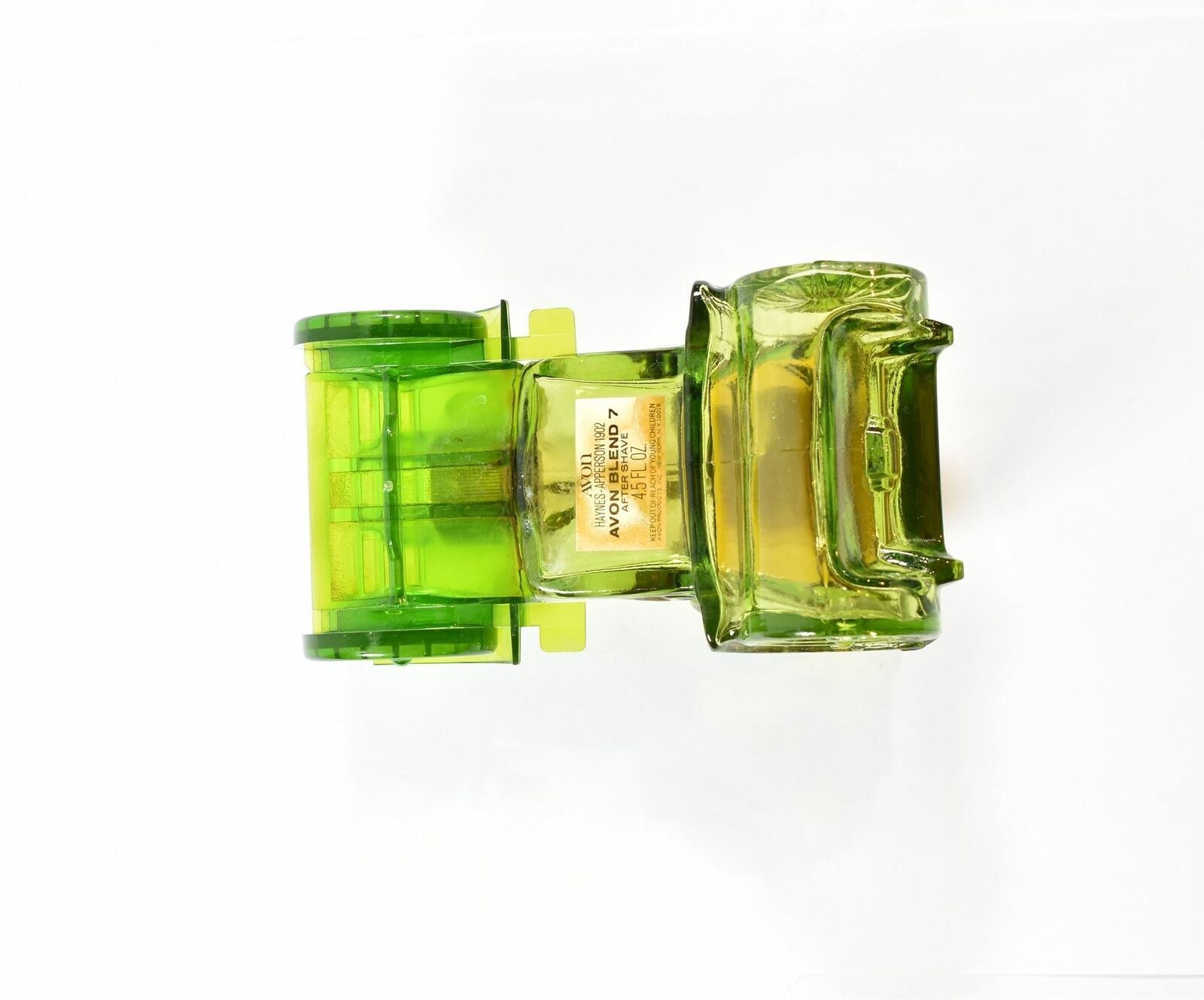 Avon Haynes Apperson 1902 Green glass bottle used After shave Avon blend 7 Almos