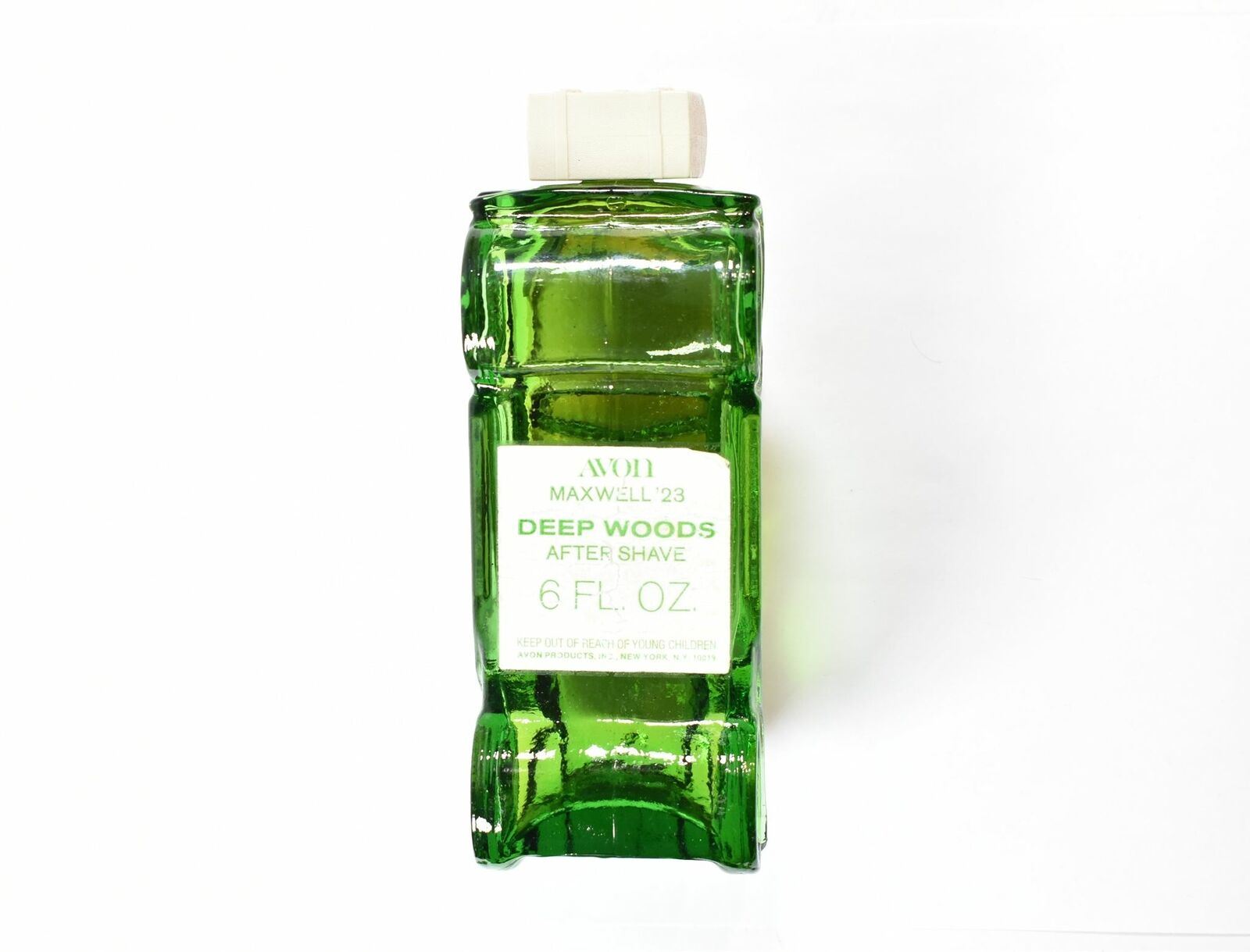 Avon Maxwell 23 Deep Woods After Shave used bottle 6 FL. Oz Filled Bottle Green
