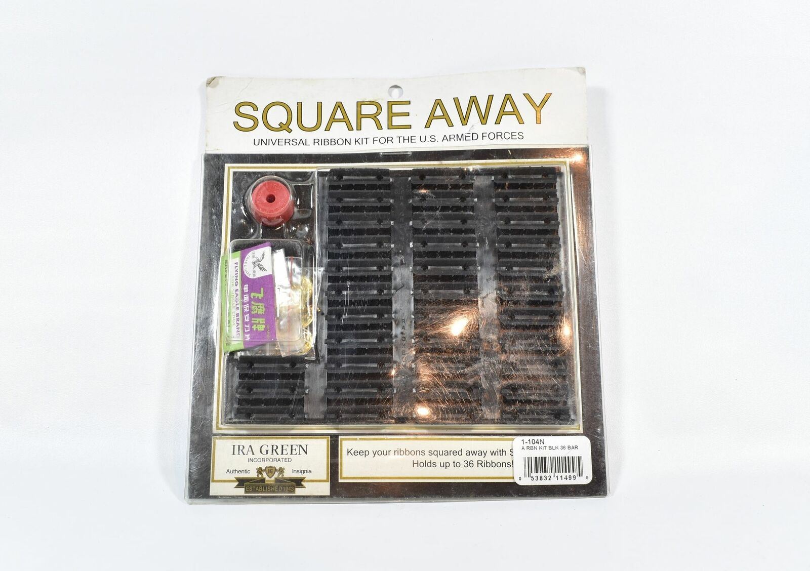 Military Square Away Ribbon Kit NEW US. Armed Forces IRA GEEN KIT