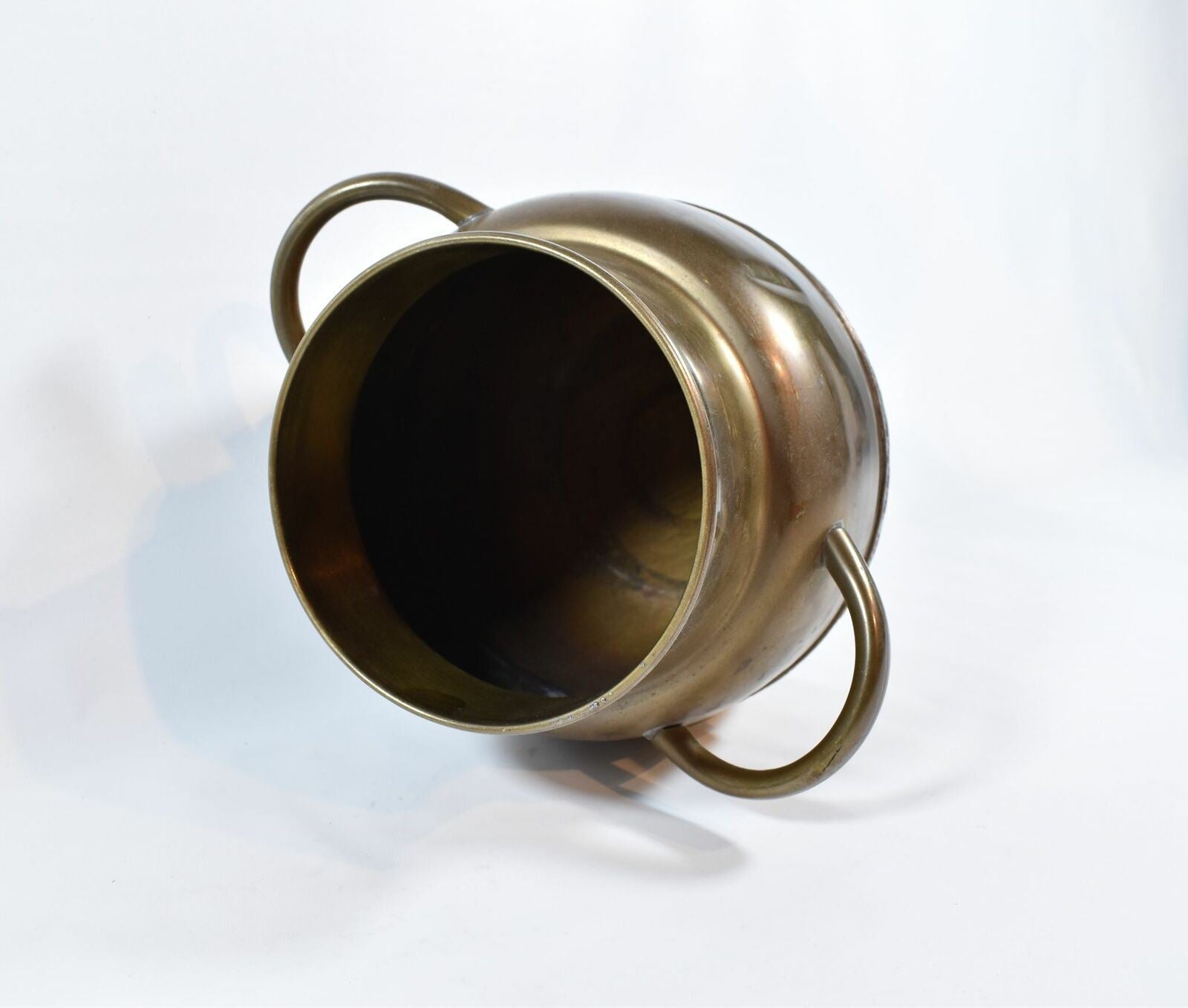 Vintage Spittoon Container Brass 7.5 Tall 5.5 Opening