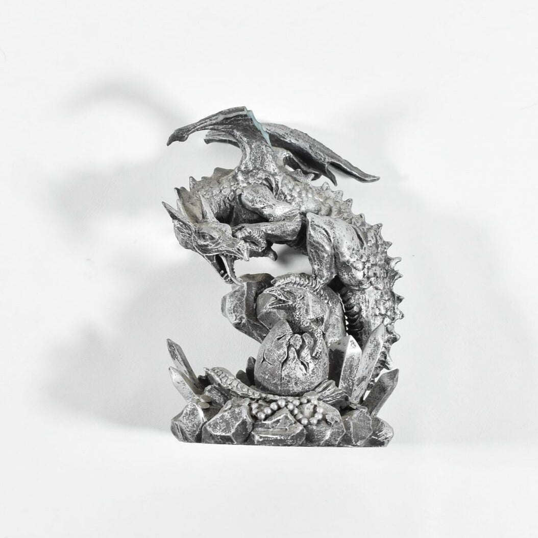 Dragon Statue Broke Wing 5 Inch Metal casting Display Used