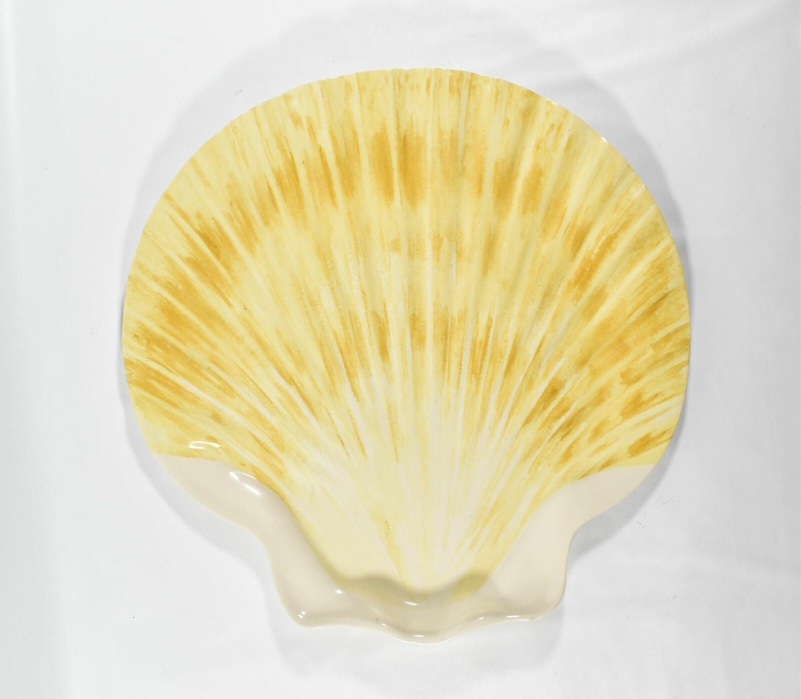 Yellow Sea Shell Serving Plate Used 15 x 15 inch