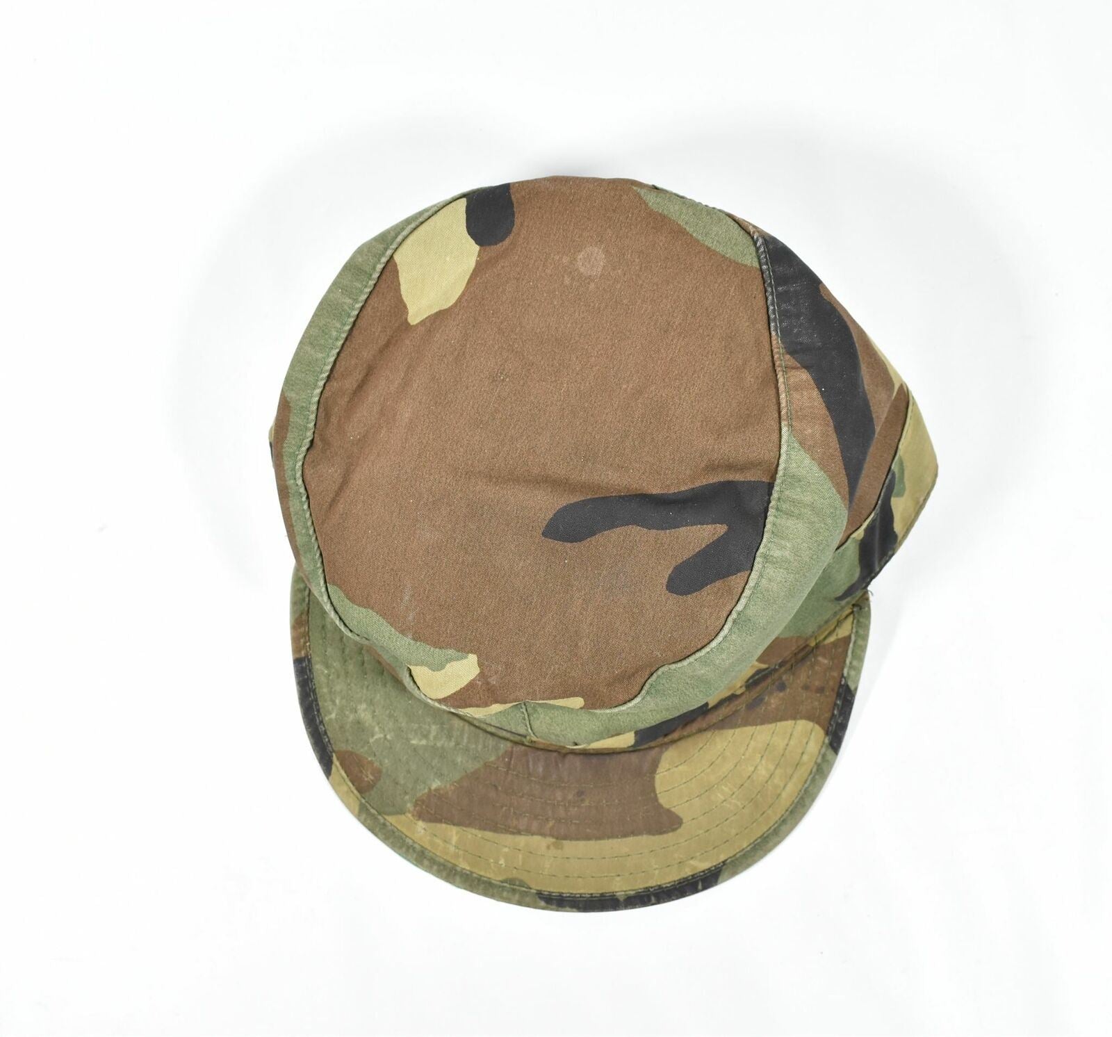 Military Patrol Cap PC Woodland Soft Cap Used Size 7 - Ear Flaps