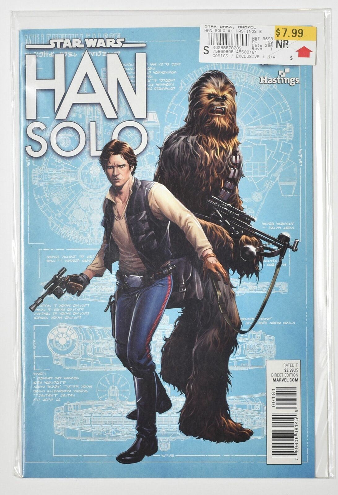 Star Wars Comic Book Han Solo 1 Rare Hastings Exclusive Edition Marvel Comics