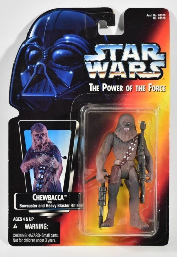 Star Wars Power Of the Force Orange Card Chewbacca 1995 Bowcaster and Heavy Blas