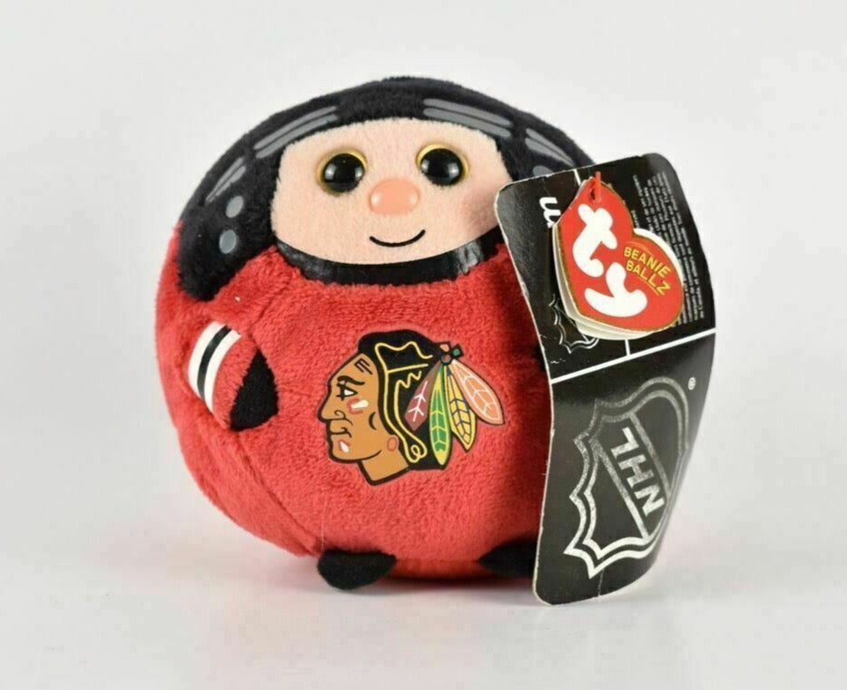 Beanie baby Chicago Black Hawks Stuffed NHL Ball Plush Toy Collectible