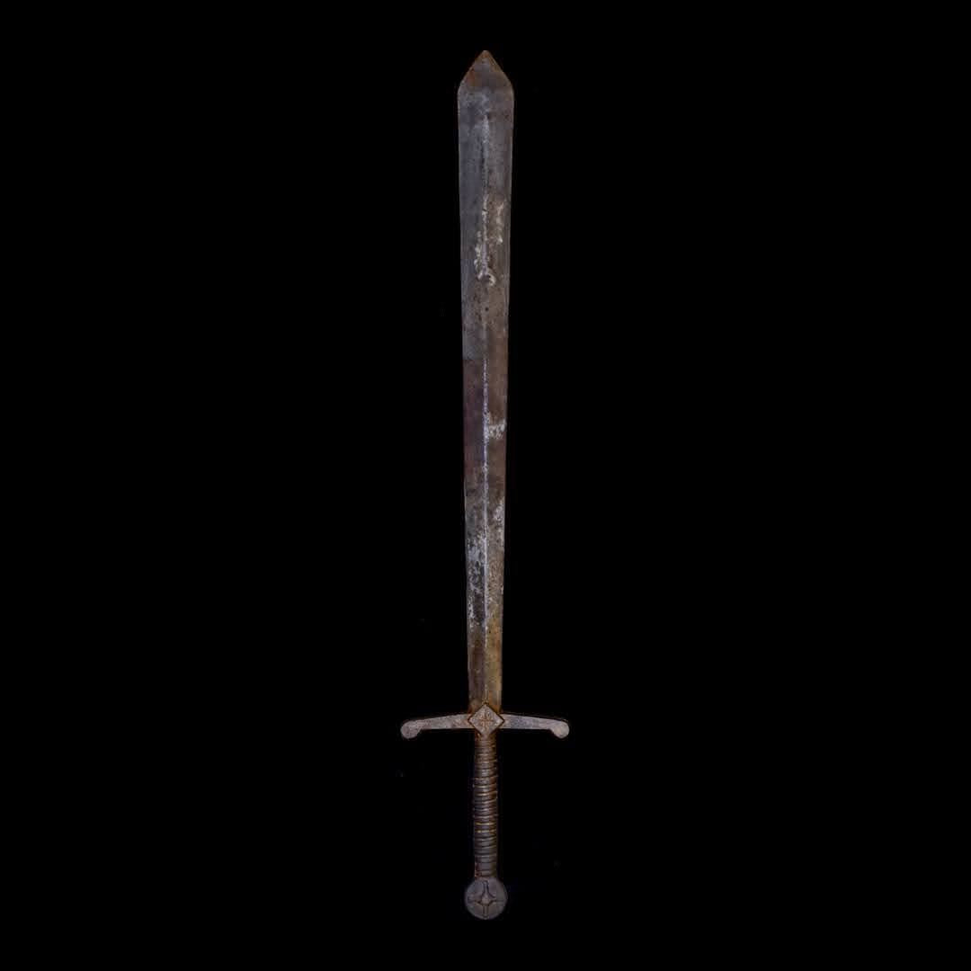 Ancient Iron Sword Masonic Style European Catholic Templar Casted Sword Vintage
