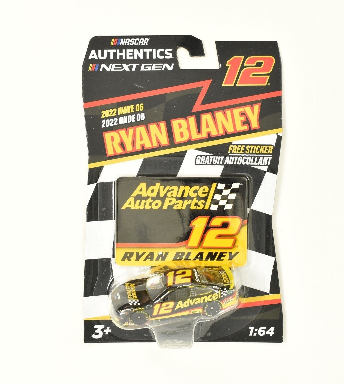 Ryan Blaney 2022 Nascar Authentics  # 12 Advance Auto Parts 1:64 Wave 6