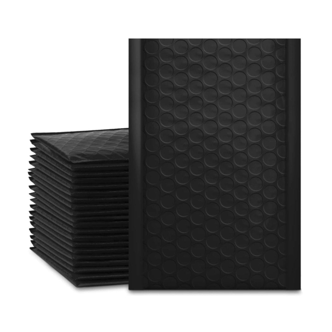 4 x 8 Black Bubble Mailers - 50pc