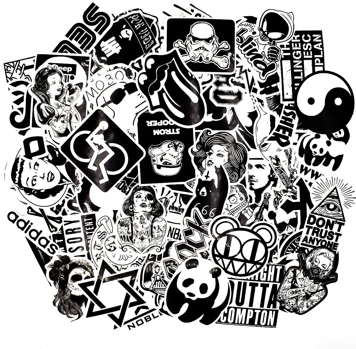 Sticker Lot Black White
