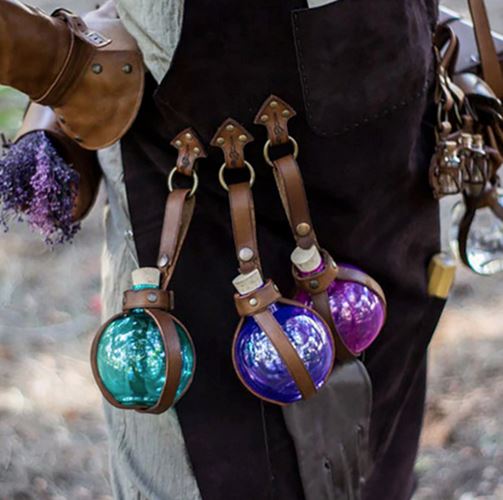 Potion Bottle Corked & Leather Belt Holder