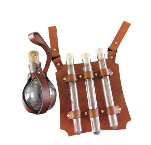 Brown Leather Container Pouch